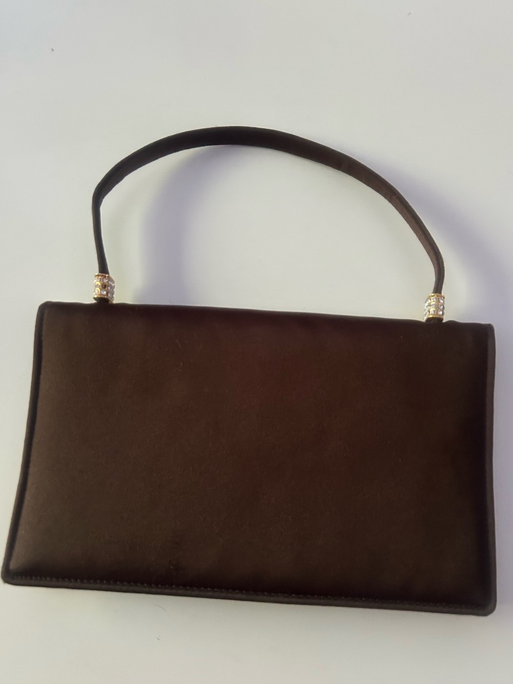 Vintage union made Nordstrom brown satin evening bag clutch